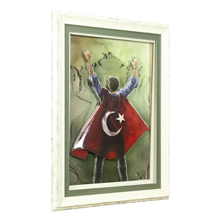 e38 EL İŞÇİLİĞİ  KAĞIT RÖLYEF TABLO 66x86 CM - 6345