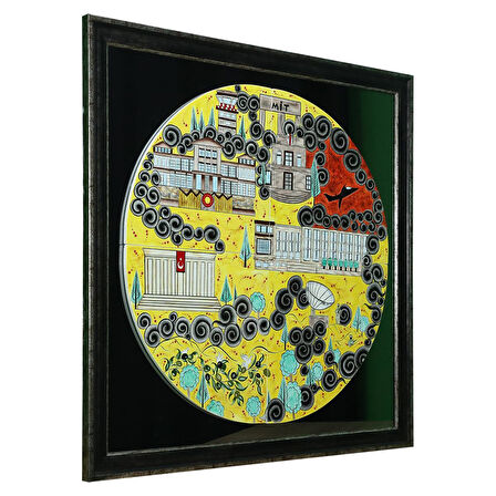 e38 EL İŞÇİLİĞİ  AYNALI ÇİNİ İŞLEME TABLO 98x98 CM ( 35 KĞ ) - 6363