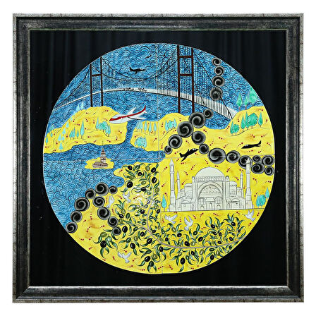 e38 EL İŞÇİLİĞİ AYNALI ÇİNİ İŞLEME TABLO 100x100 CM  ( 35 KĞ ) - 6365