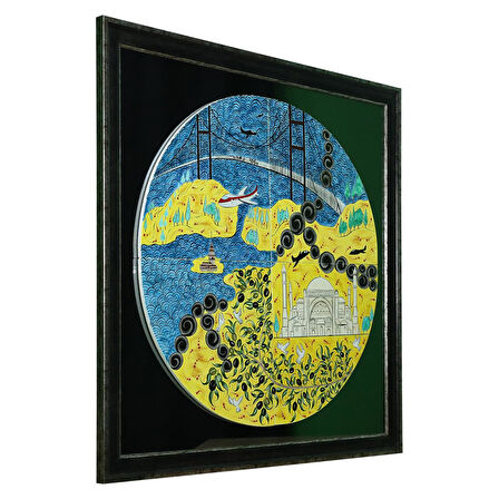 e38 EL İŞÇİLİĞİ AYNALI ÇİNİ İŞLEME TABLO 100x100 CM  ( 35 KĞ ) - 6365
