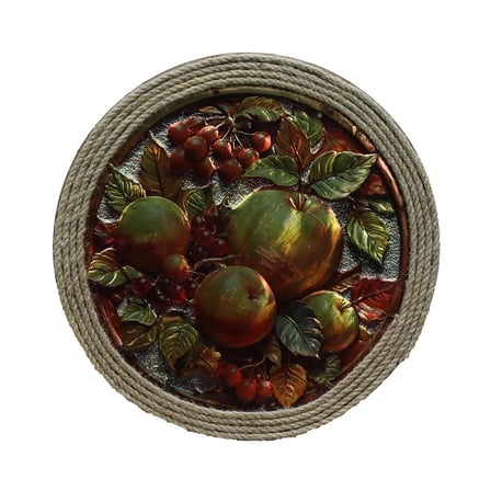 e38 EL İŞÇİLİĞİ FOLYO KABARTMA ELMA MEYVELİ TABLO 35*35 CM - 6614