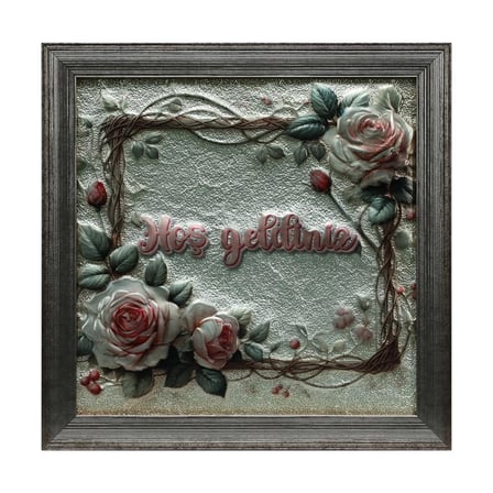 e38 EL İŞÇİLİĞİ FOLYO KABARTMA TABLO 36*36 CM - 6632