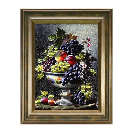 e38 EL İŞÇİLİĞİ MEYVE TABAĞI ALÜMİNYUM KABARTMA TABLO 55*42CM - 6647
