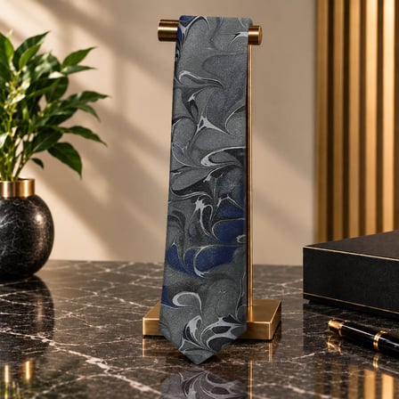 e38 EL İŞÇİLİĞİ ERKEK RENKLİ EBRU KRAVAT 150*5 cm - 6694