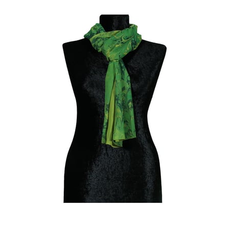 e38 EL İŞÇİLİĞİ KADIN RENKLİ EBRU FULAR 175*35 cm-6715