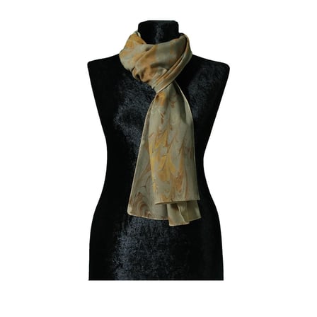 e38 EL İŞÇİLİĞİ KADIN RENKLİ EBRU FULAR 175*35 cm-6716