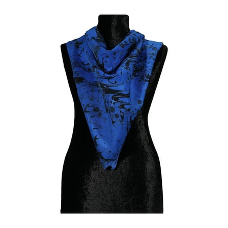 e38 EL İŞÇİLİĞİ KADIN RENKLİ EBRU EŞARP 94*94 cm - 6725