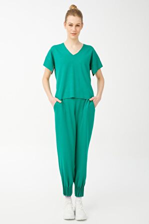 Ekol On V Yaka Crop Bluz ( B.YEŞİL - S )