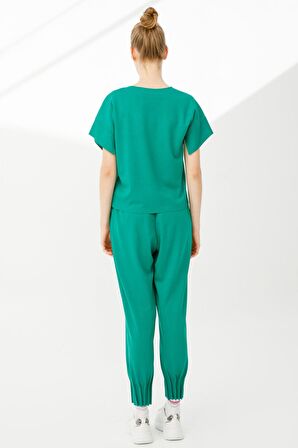 Ekol On V Yaka Crop Bluz ( B.YEŞİL - S )