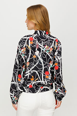 Desenli Bomber Mont-Prato Siyah | L