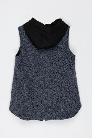 ON FASHION KAPŞONLU FERMUARLI KEÇE YELEK