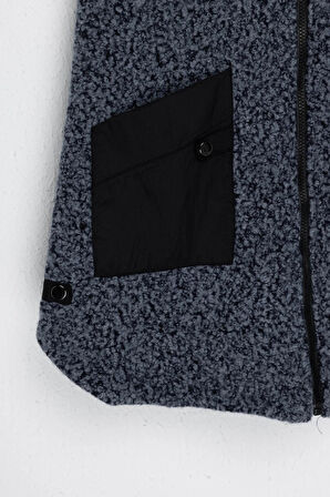 ON FASHION KAPŞONLU FERMUARLI KEÇE YELEK