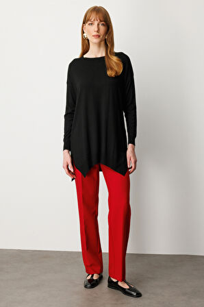 On Kadın Salaş Verev Tunik 65316 Siyah