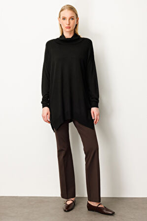 On Kadın Balıkçı Yaka Tunik 65317 Siyah