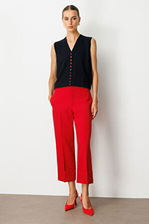 On Kadın V Yaka Triko Yelek 65925 Siyah