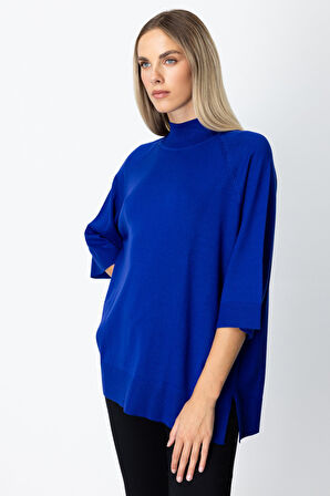 On Kadın Arkası Düğmeli Truvakar Kol Kazak 65310 Saks