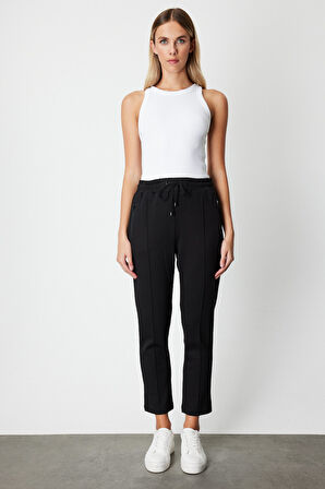 On Kadın Fermuar Cepli Dar Paça Eşofman Altı 66914 Siyah