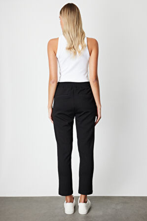 On Kadın Fermuar Cepli Dar Paça Eşofman Altı 66914 Siyah