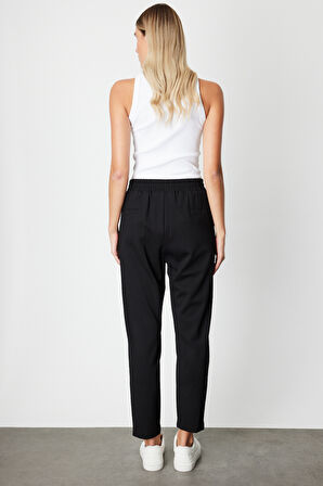 On Kadın Paça Arkası Uzun Dikişli Eşofman Altı 66122 Siyah