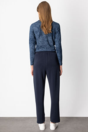 On Kadın Düğme Detaylı Bol Paça Eşofman Altı 64149 Lacivert