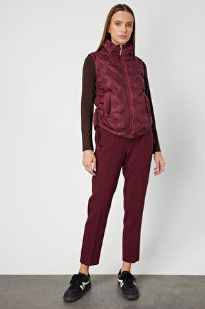 On Kadın Dik Yaka Şişme Yelek 60997 Bordo