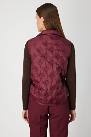 On Kadın Dik Yaka Şişme Yelek 60997 Bordo