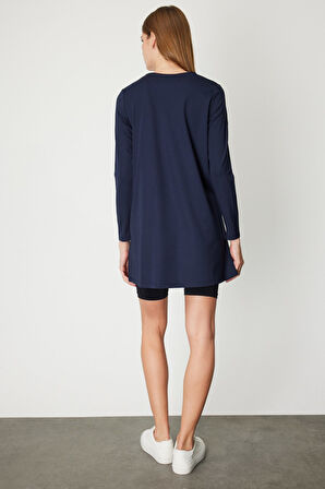 On Kadın Uzun Kollu Basic Tunik 61421 Lacivert