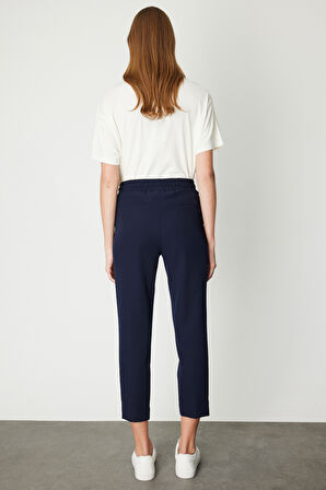 On Kadın Önü Çimalı Dar Paça Eşofman Altı 64138 Lacivert