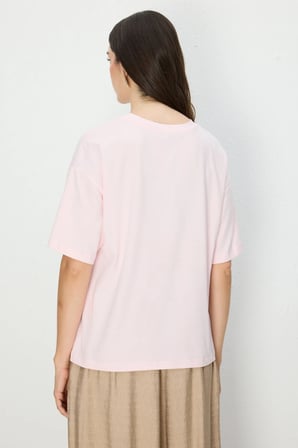 On Kadın Taşlı Ayıcık Baskılı T-Shirt 70341 Pembe