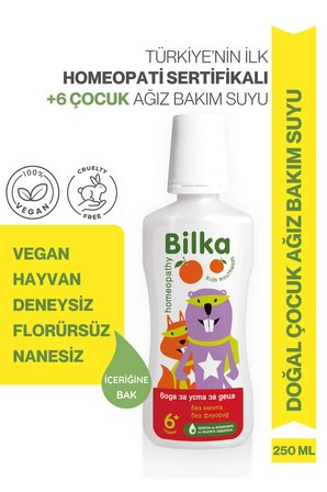 Bilka Çocuk Ağız Bakım Suyu 6+– Doğal, Florürsüz & SLS’siz Ferah Nefes, Homeopati Sertifikalı 250 ml