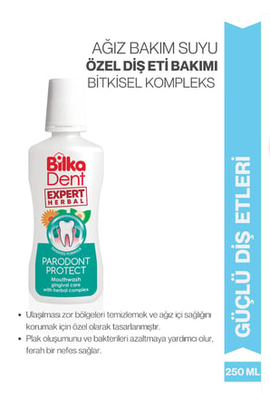 Bilka Parodont Ağız Bakım Suyu Diş Eti Güçlendirici Herbal Complex, Plak & Bakteri Önleyici 250 ml