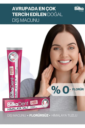 Bilkadent Florürsüz Diş Macunu Himalaya Tuzu – Doğal Beyazlatıcı & Diş Eti Koruma, Ferah Nefes 75 ml