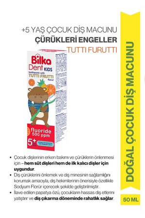 Bilkadent Kids Çocuk Diş Macunu 5+ – Çürük Önleyici, Diş Eti Yatıştırıcı & Ferah Ağız Bakım 50 ml