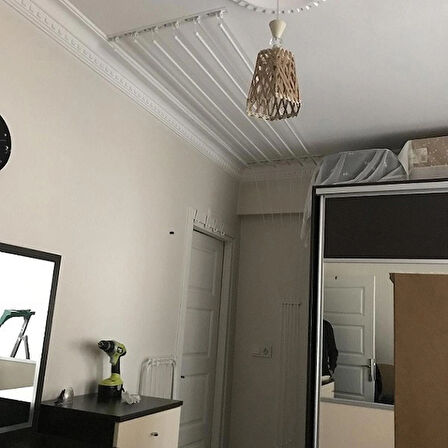 Lyra Asansörlü Çamaşır Kurutma Askısı 6 Çubuklu 200cm Metal Aksamlı