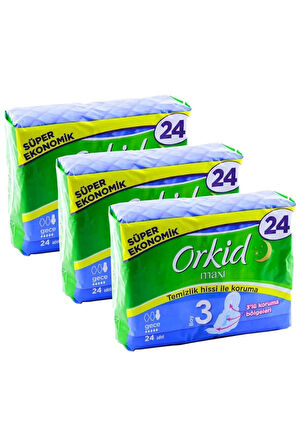 Maxi Hijyenik Ped Gece Süper Ekonomik Paket 24'lü X 3 Adet