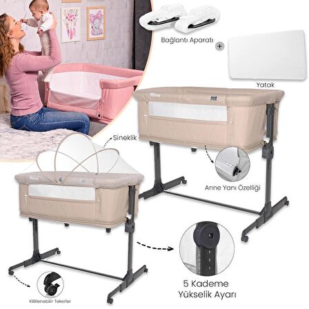 Lorelli Milano 2 in 1 Anne Yanı Beşik - Beige