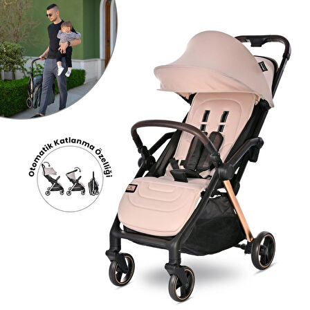 Lorelli Loret Otomatik Katlanan Kabin Boy  Bebek Arabası - Beige