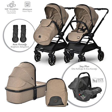 Lorelli Reya 3 in 1 Travel Sistem Bebek Arabası - Brown