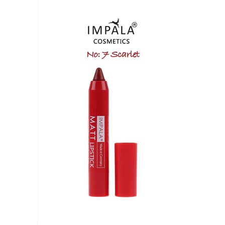 Impala Matt Lipstick Suya Dayanıklı ve Uzun Süre Kalıcı Mat Ruj 07 Scarlet