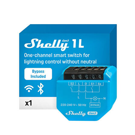 Shelly 1L Gen3 Nötrsüz Akıllı Röle