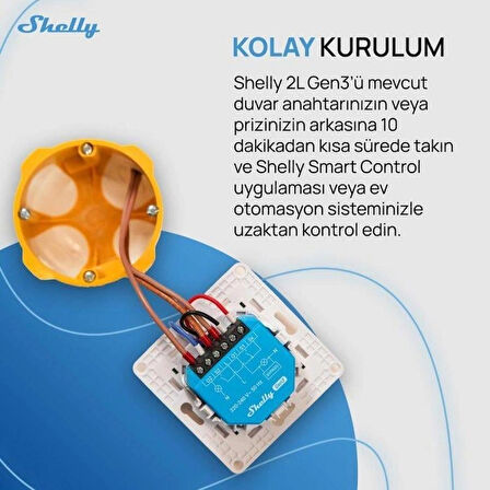 Shelly 2L Gen3 Nötrsüz 2 Kanallı Akıllı Röle