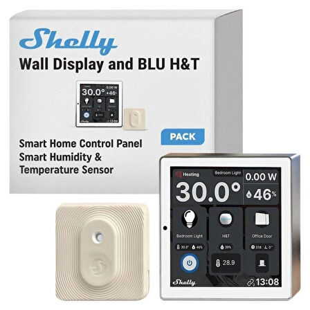 Shelly Wall Display & BLU H&T Beyaz Merkezi Kontrol Panel Seti
