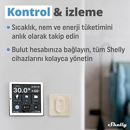 Shelly Wall Display & BLU H&T Beyaz Merkezi Kontrol Panel Seti