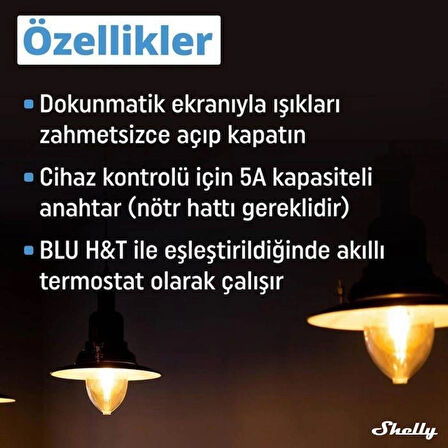 Shelly Wall Display & BLU H&T Beyaz Merkezi Kontrol Panel Seti