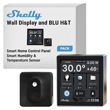 Shelly Wall Display & BLU H&T Siyah Merkezi Kontrol Panel Seti