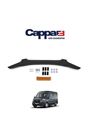 Ford Transit Ön Kaput Koruyucu Rüzgarlığı 4mm Akrilik (ABS) Piano Black 2014-2018