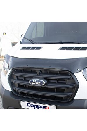 Ford Transit Ön Kaput Koruyucu Rüzgarlığı 4mm Akrilik (ABS) Piano Black 2014-2018