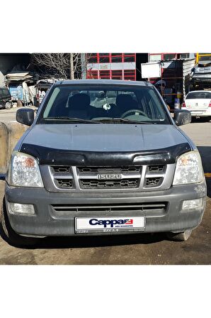 Isuzu D-max Ön Kaput Koruyucu Rüzgarlığı 4mm Akrilik (ABS) Piano Black 2002-2006