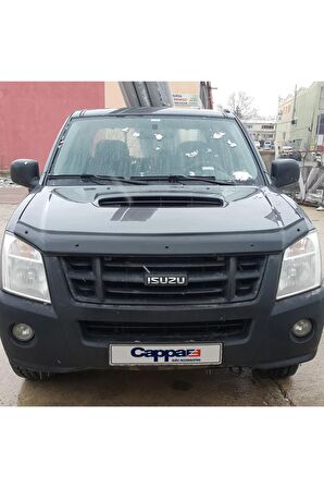 Isuzu D-max Ön Kaput Koruyucu Rüzgarlığı 4mm Akrilik (ABS) Piano Black 2006-2012