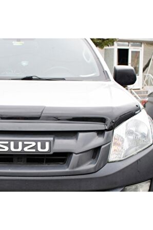 Isuzu D-max Ön Kaput Koruyucu Rüzgarlığı 4mm Akrilik (abs) Piano Black 2012-2017 Uyumlu